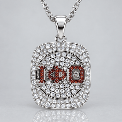 Iota Phi Theta Official Series Pendant Necklace, Silver - fratrings
