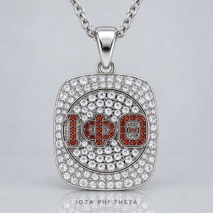 Iota Phi Theta Official Series Pendant Necklace, Silver - fratrings