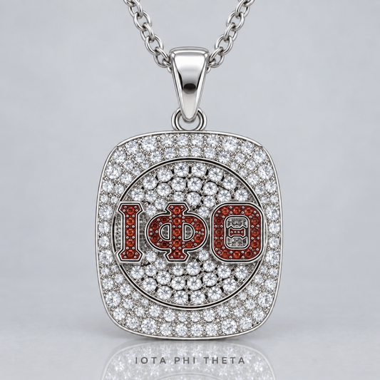 Iota Phi Theta Official Series Pendant Necklace, Silver - fratrings