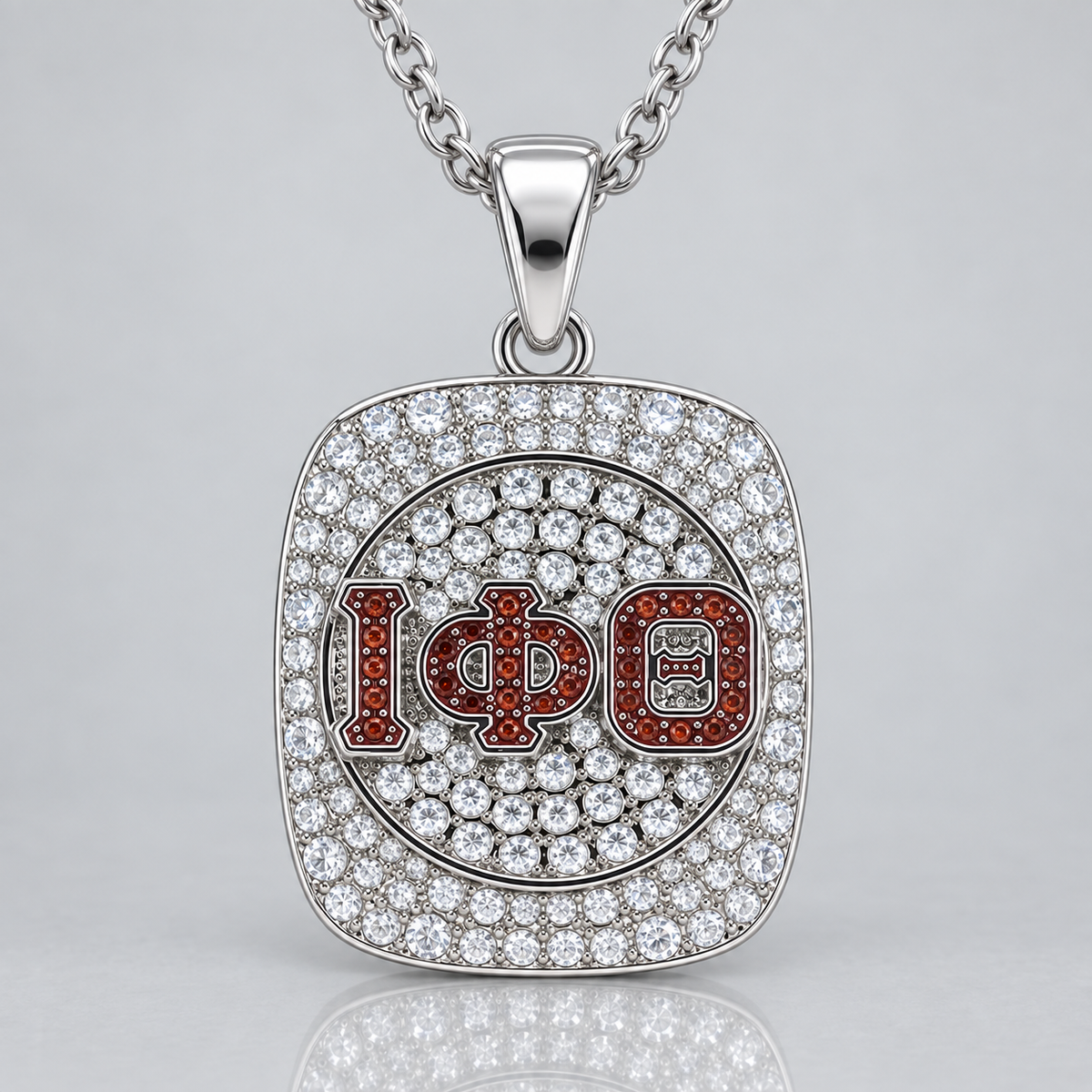 Iota Phi Theta Official Series Pendant Necklace, Silver with matching chain