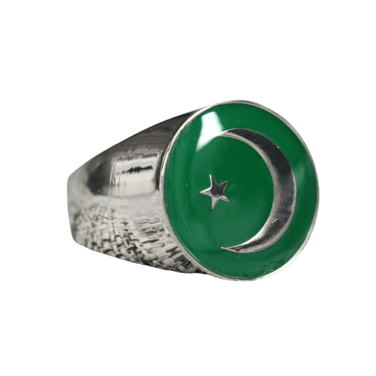 Islamic Crescent Moon and Star Ring (Muslim Ring) - True Believers Series - fratrings