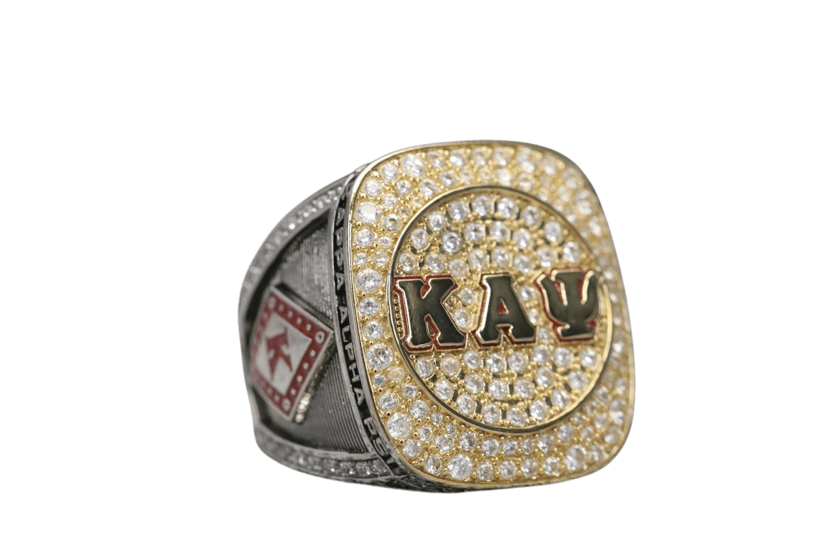 Kappa Alpha Psi Fraternity Ring (ΚΑΨ) - Shine Series, Dual Finish - fratrings