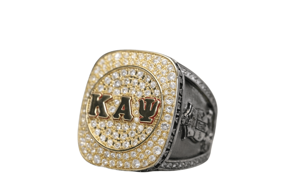 Kappa Alpha Psi Fraternity Ring (ΚΑΨ) - Shine Series, Dual Finish - fratrings