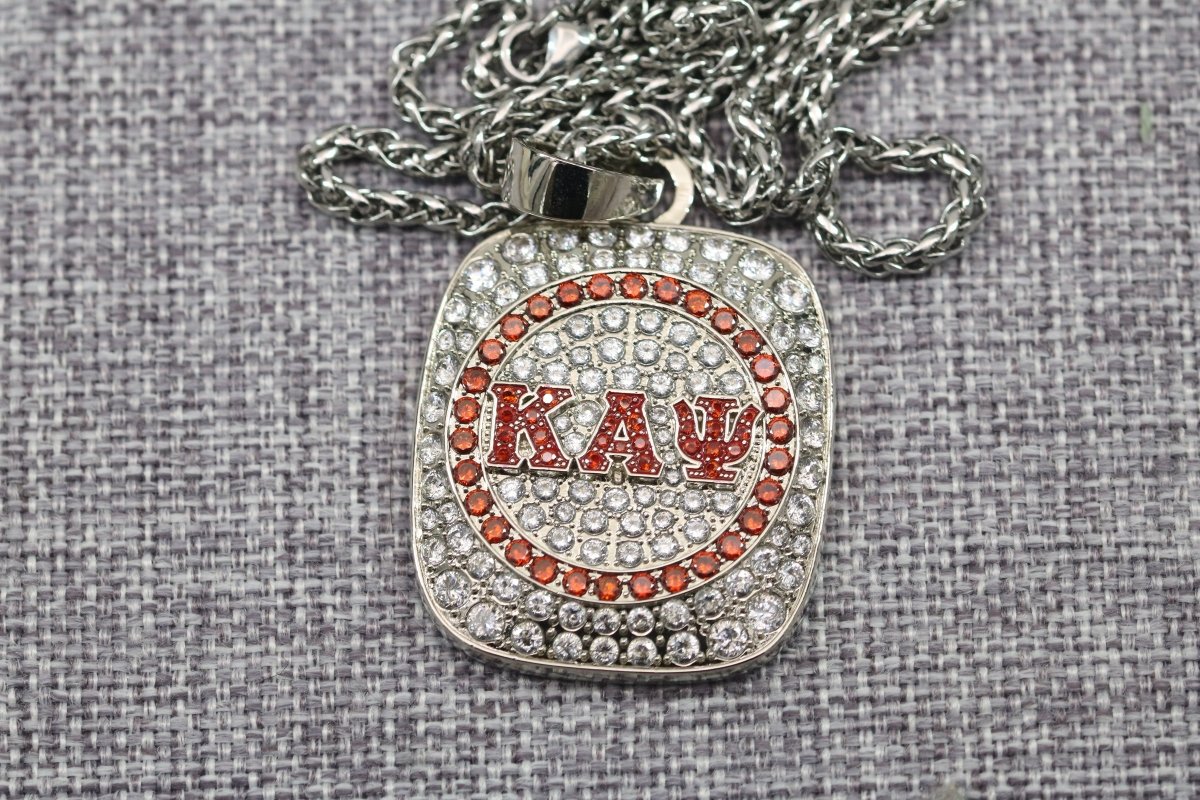 Kappa Alpha Psi Pendant Necklace (ΚΑΨ) - Big Boy Series, Silver - fratrings