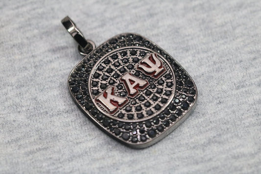 Kappa Alpha Psi Pendant Necklace (ΚΑΨ) - Shine Series, Black Nickel - fratrings