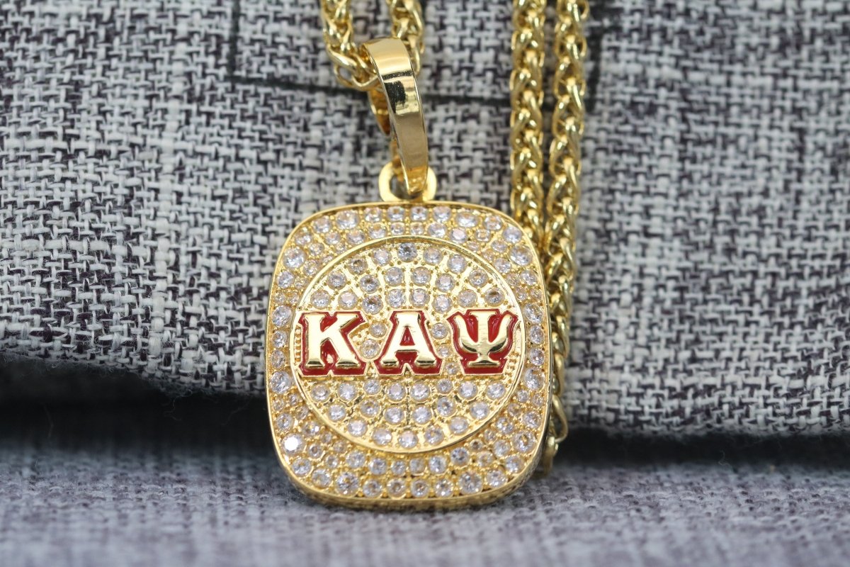 Kappa Alpha Psi Pendant Necklace (ΚΑΨ) - Shine Series, Gold - fratrings