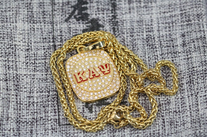 Kappa Alpha Psi Pendant Necklace (ΚΑΨ) - Shine Series, Gold - fratrings