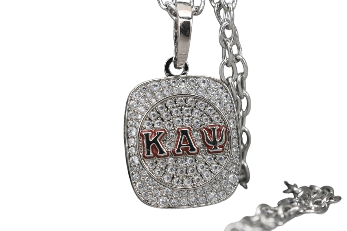 Kappa Alpha Psi Pendant Necklace (ΚΑΨ) - Shine Series, Silver - fratrings