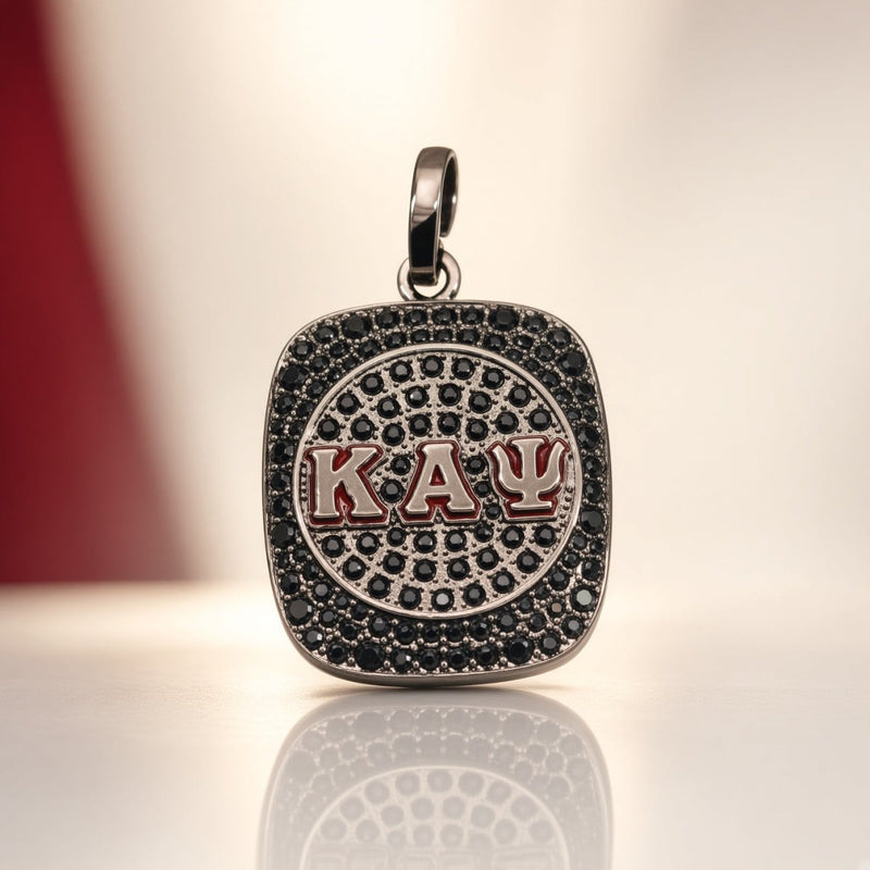 Kappa Alpha Psi Pendant Necklace - Shine Series, Black Nickel