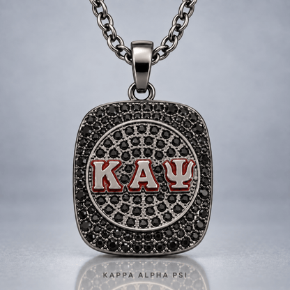 Kappa Alpha Psi Pendant Necklace - Shine Series, Black Nickel - fratrings