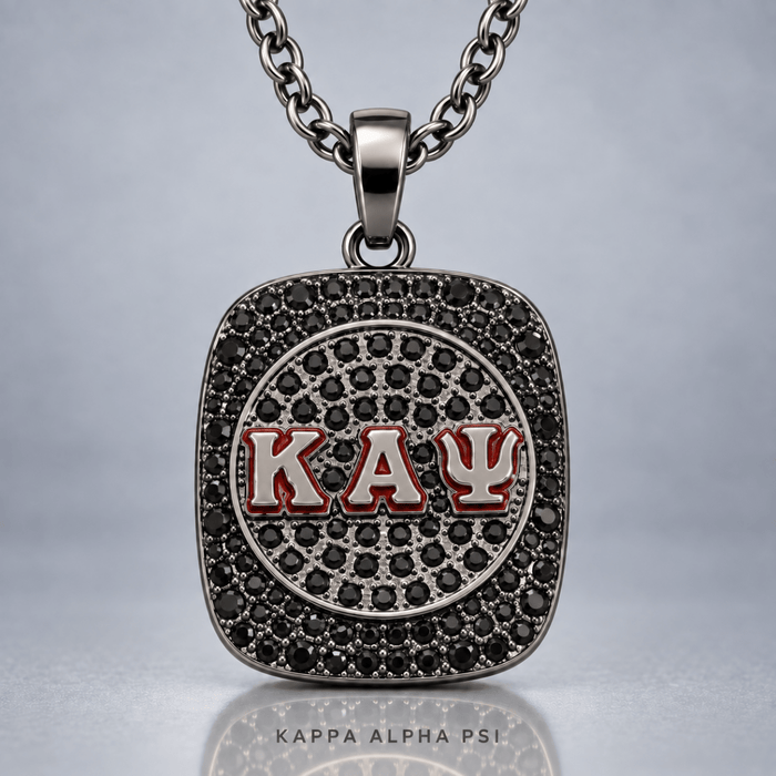 Kappa Alpha Psi Pendant Necklace - Shine Series, Black Nickel