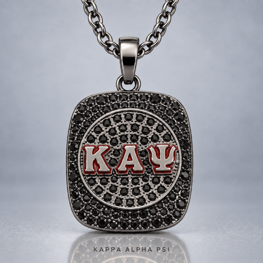 Kappa Alpha Psi Pendant Necklace - Shine Series, Black Nickel
