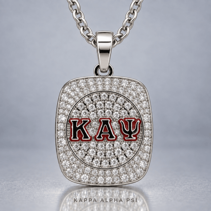 Kappa Alpha Psi Pendant Necklace - Shine Series, Silver - fratrings