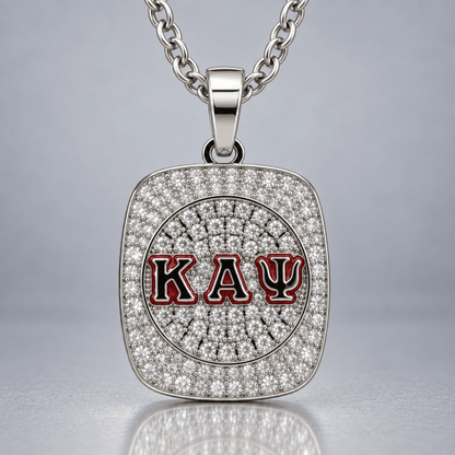 Kappa Alpha Psi Pendant Necklace - Shine Series, Silver - fratrings