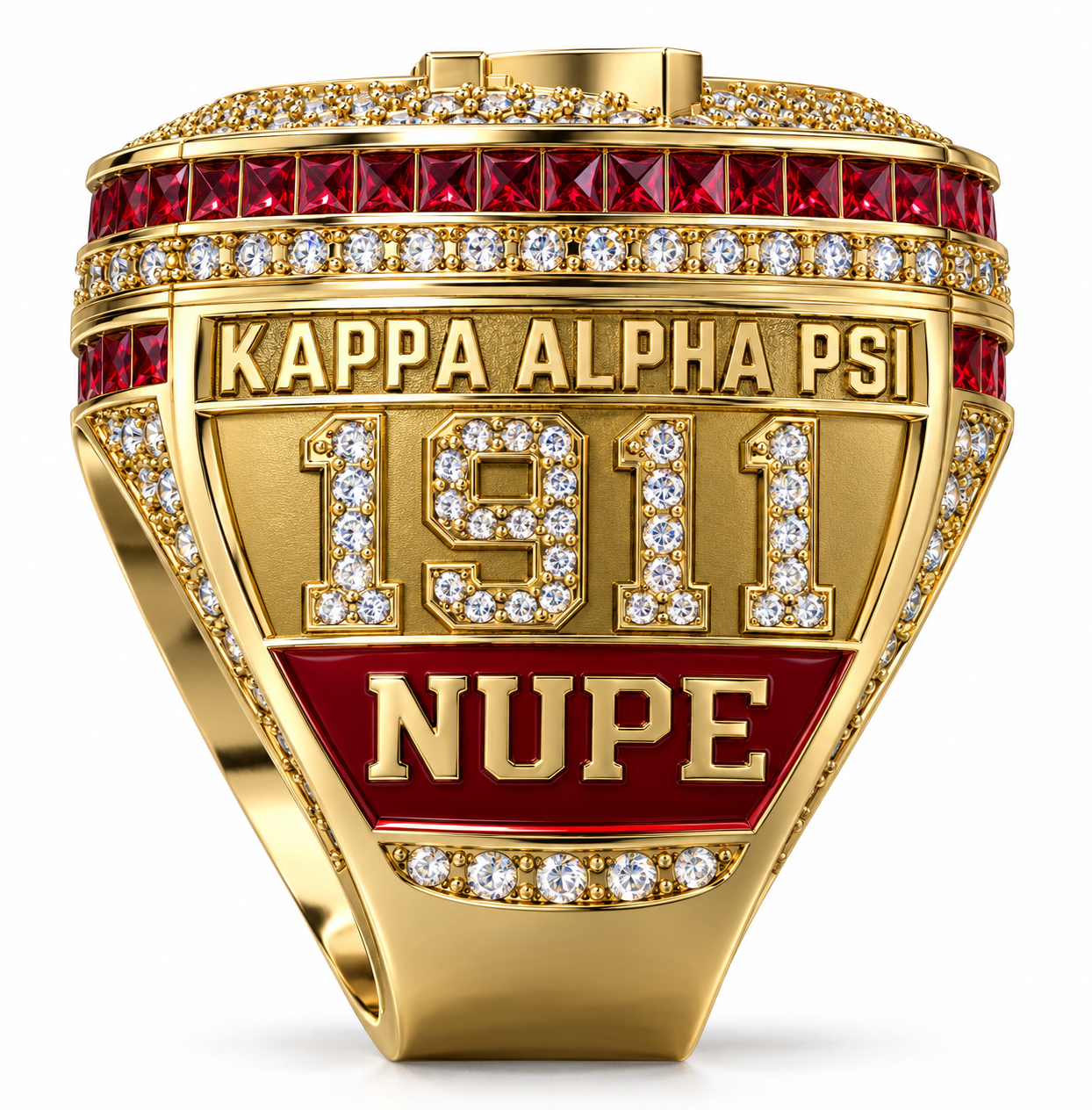 Kappa Alpha Psi XL Official Ring in yellow gold, 1911 and NUPE side