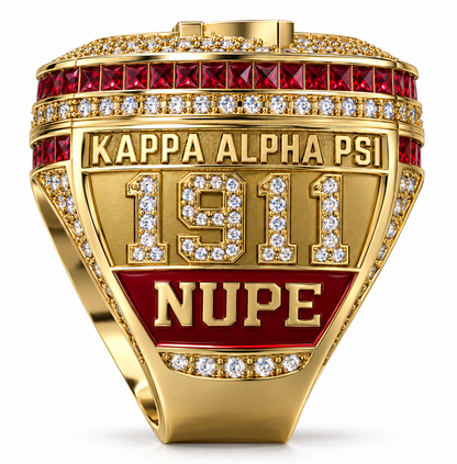 Kappa Alpha Psi XL Official Ring in yellow gold, 1911 and NUPE side