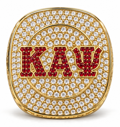 Kappa Alpha Psi XL Official Ring in yellow gold, KAΨ face