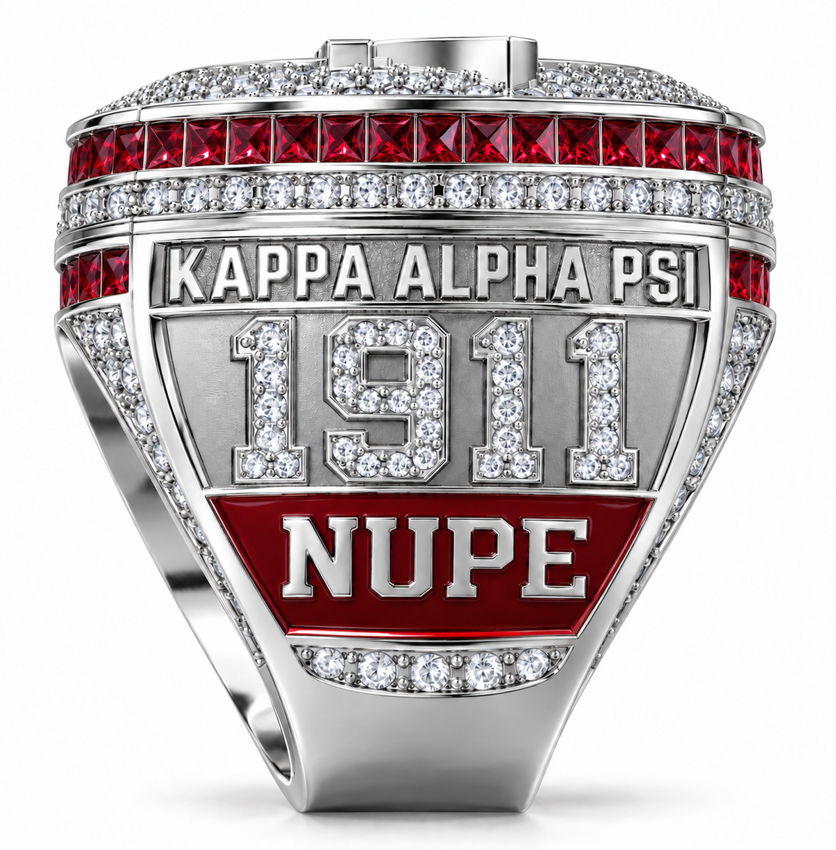 Kappa Alpha Psi XL Official Ring in white metal, 1911 and NUPE side