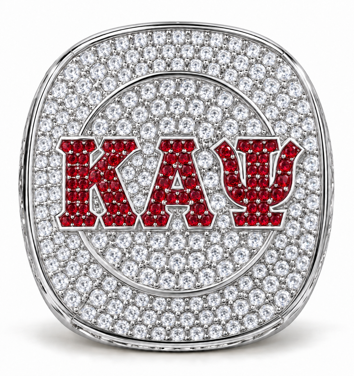 Kappa Alpha Psi XL Official Ring in white metal, KAΨ face