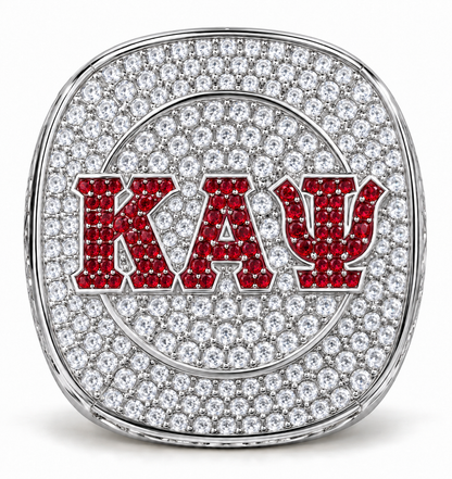 Kappa Alpha Psi XL Official Ring in white metal, KAΨ face