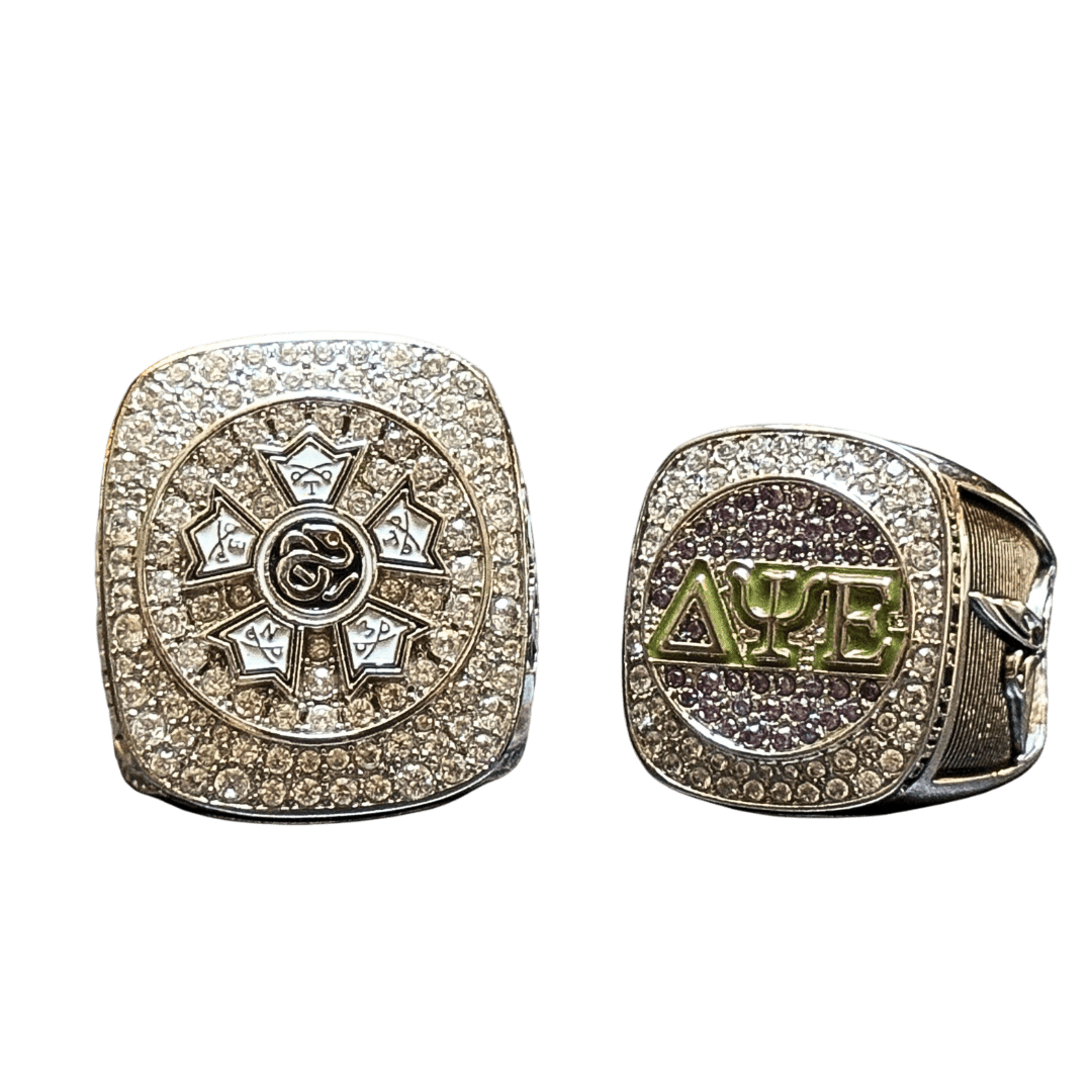 Kappa Epsilon Psi Military Sorority Ring (KEΨ) - Shine Series, Silver - fratrings