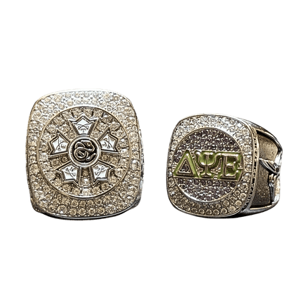 Kappa Epsilon Psi Military Sorority Ring (KEΨ) - Shine Series, Silver - fratrings
