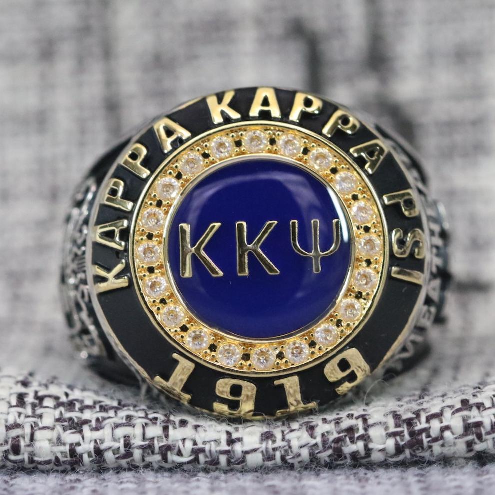 Kappa Kappa Psi Fraternity Ring (ΚKΨ) - Classic Man Series, Yellow Gold Face - fratrings