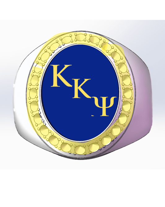 Kappa Kappa Psi Fraternity Ring (KKΨ) - Flower Series, Gold Face - fratrings