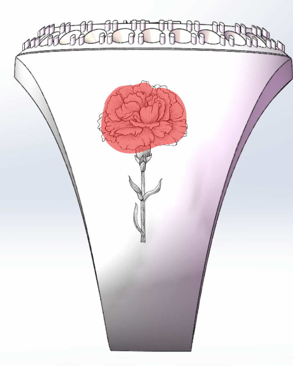 Kappa Kappa Psi Fraternity Ring (KKΨ) - Flower Series, Gold Face - fratrings