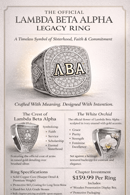 Lambda Beta Alpha Sorority Ring (ΛBA) - Shine Series - fratrings