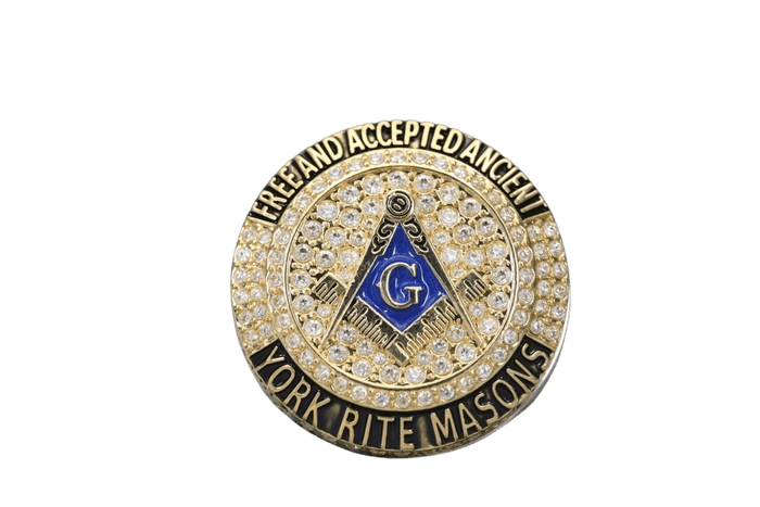 Masonic Ring NGL 1847 York Rite, 18k Dual Finish
