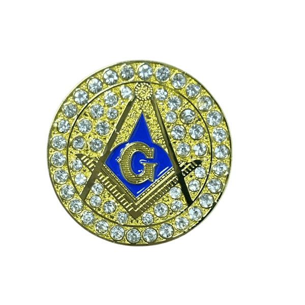 Masons Compass Lapel Pin - Active Member Pin, Shine Series - fratrings