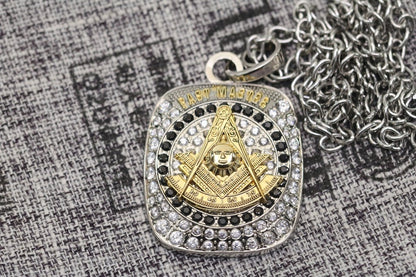 Masons Past Masters Pendant Necklace - Big Boy Series, Golden Compass - fratrings