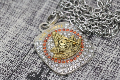 Masons Past Masters Pendant Necklace - Big Boy Series, Golden Compass - fratrings