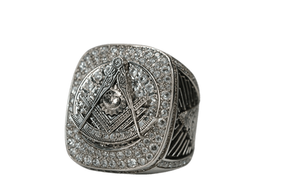 Masons Past Masters Ring (Eye Of The Providence) - Shine Series, Silver - fratrings