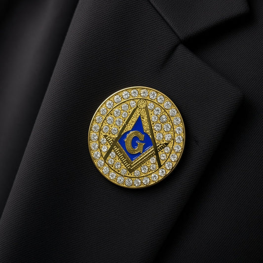 Masons Shine Series Active Member Lapel Pin, Compass - fratrings