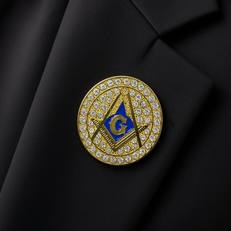 Masons Shine Series Active Member Lapel Pin, Compass