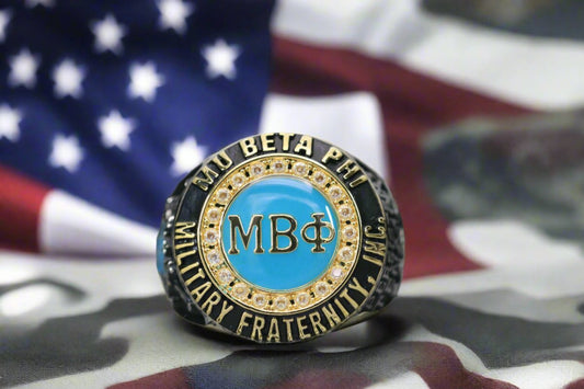 Mu Beta Phi Fraternity Ring (ΜΒΦ) - Classic Man Series, Yellow Gold Face - fratrings