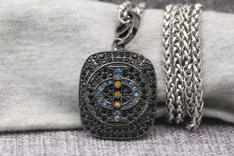Mu Beta Phi Pendant Necklace - Shine Series, Black Nickel