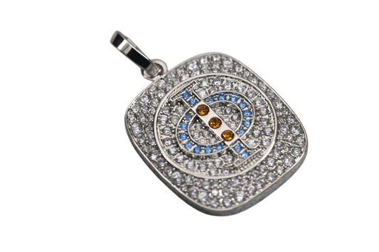 Mu Beta Phi Pendant Necklace (ΜΒΦ) - Shine Series, Silver - fratrings