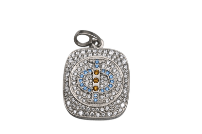 Mu Beta Phi Pendant Necklace (ΜΒΦ) - Shine Series, Silver - fratrings