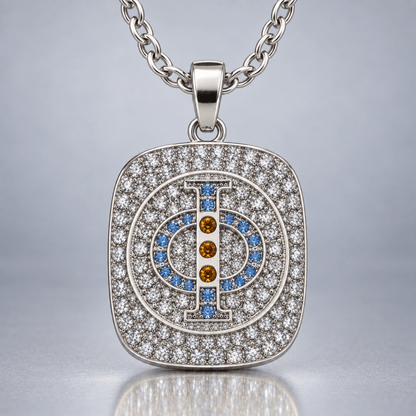 Mu Beta Phi Pendant Necklace - Shine Series, Silver - fratrings