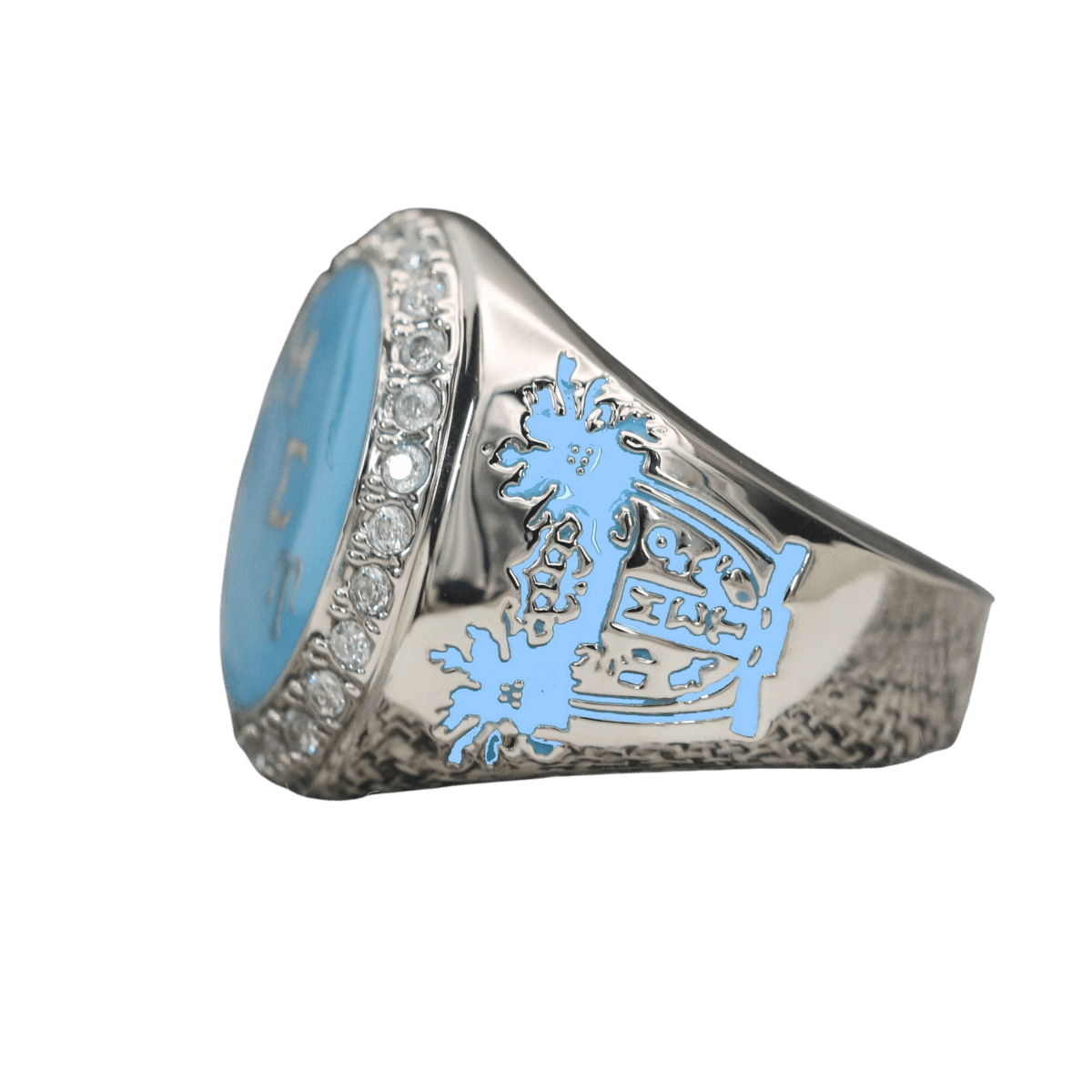 Mu Sigma Upsilon Sorority Ring (ΜΣΥ) - Flower Series, Silver - fratrings