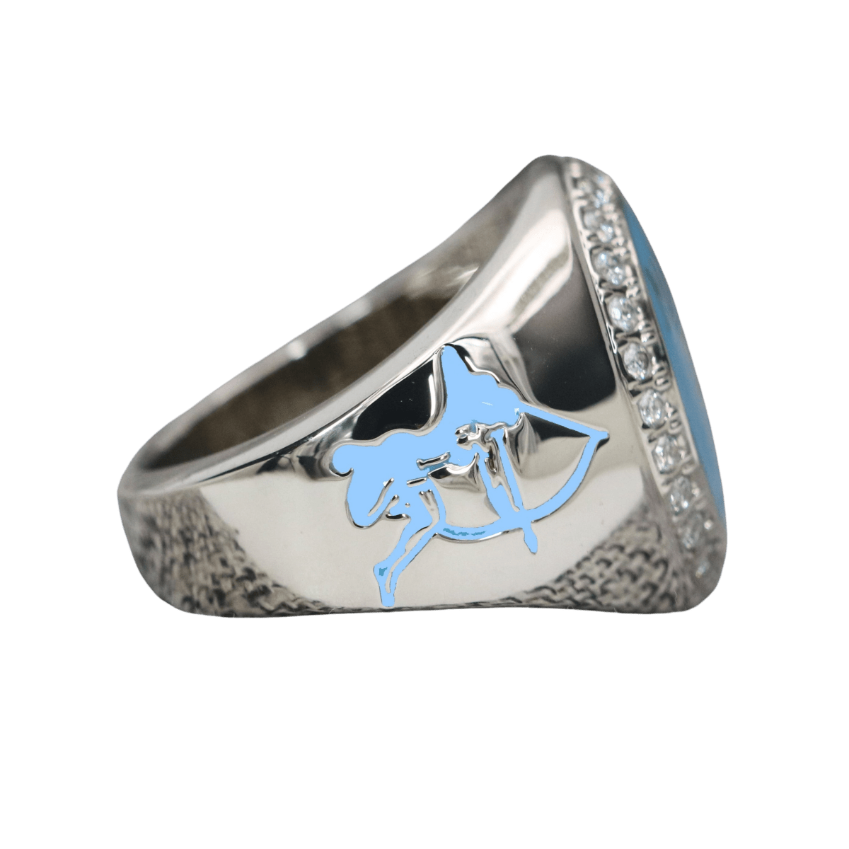 Mu Sigma Upsilon Sorority Ring (ΜΣΥ) - Flower Series, Silver - fratrings