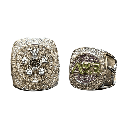 Mu Sigma Upsilon Sorority Ring (ΜΣΥ) - Shine Series, Silver - fratrings