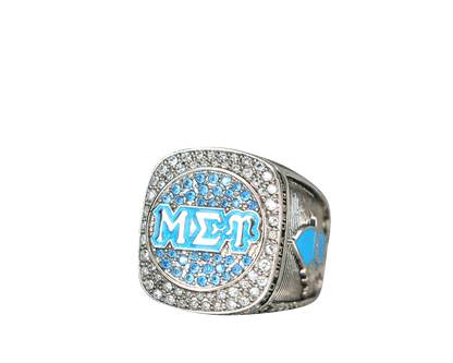 Mu Sigma Upsilon Sorority Ring (ΜΣΥ) - Shine Series, Silver - fratrings