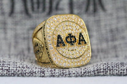 Official Alpha Phi Alpha Ring - Gold & Black Stones - fratrings