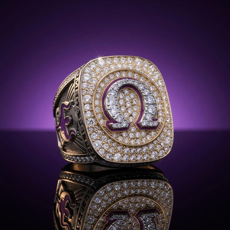 Official Omega Psi Phi Fraternity Ring – Dual-Finish Series - fratrings