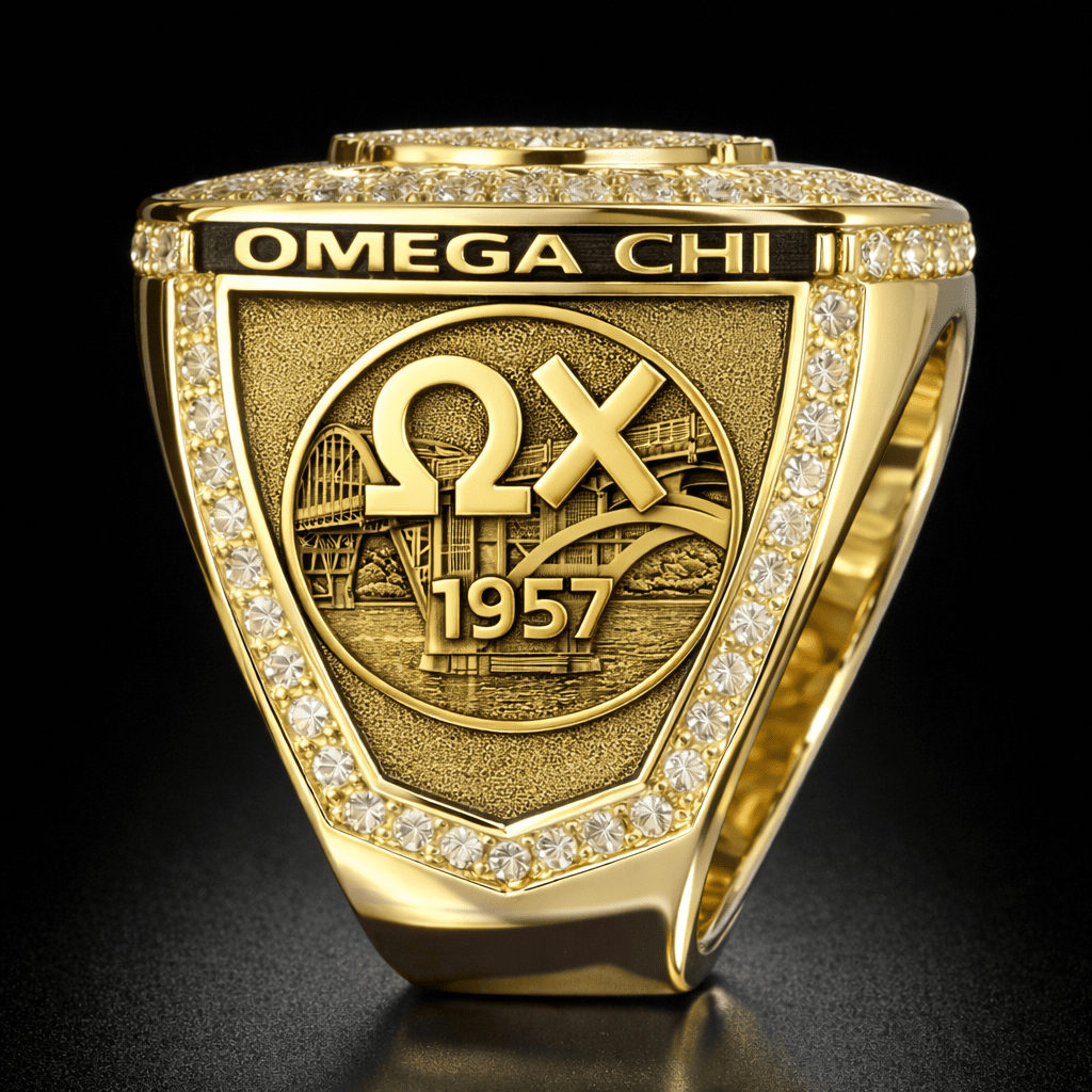 Official Omega Psi Phi Ring, Omega Chi Chapter Special Edition Ring - fratrings