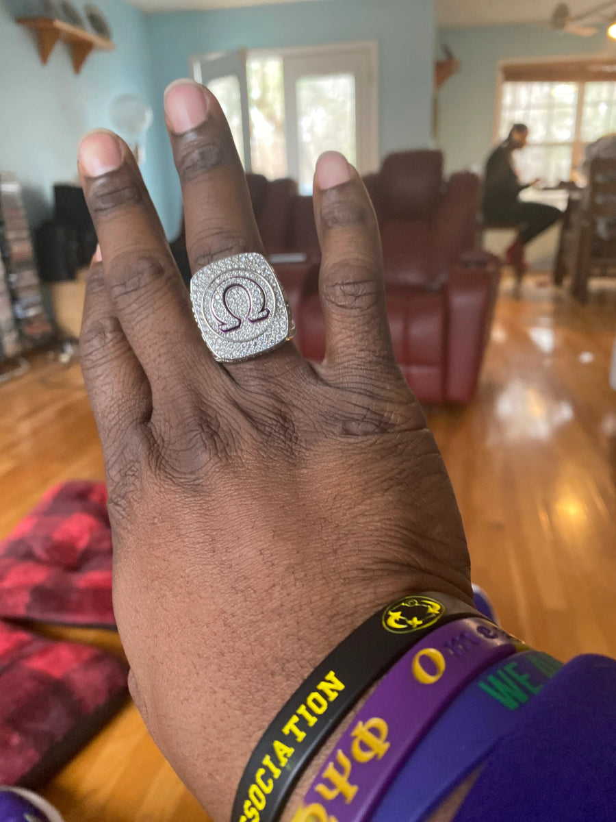 Omega Psi Phi Fraternity Ring (ΩΨΦ) - Classic Man Series, Silver - fratrings